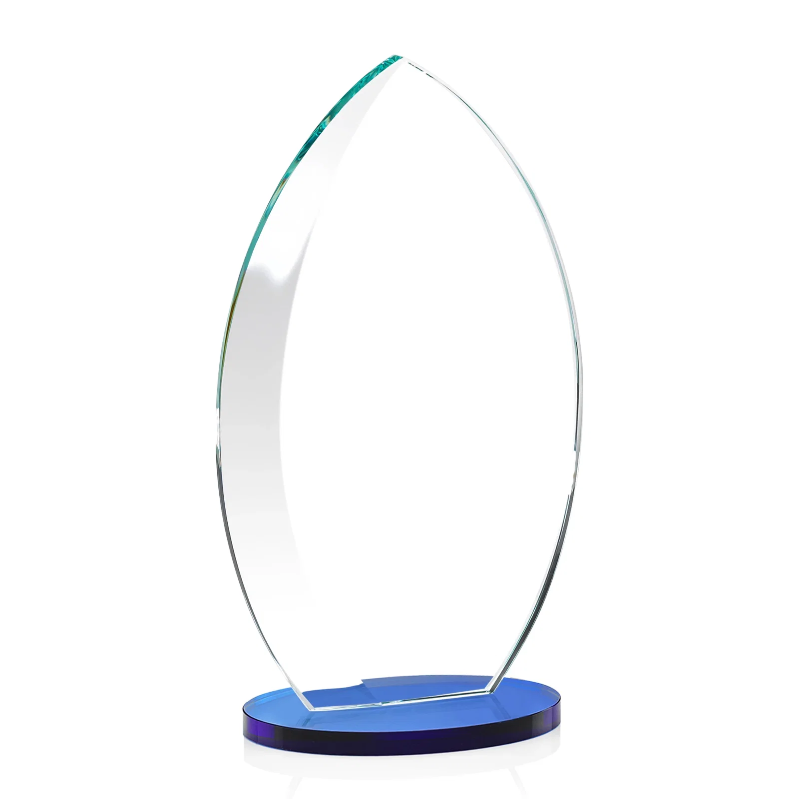 Promotional Starfire Crystal Award with Arced Sides on a Clear Round Base, with your logo for company anniversary events