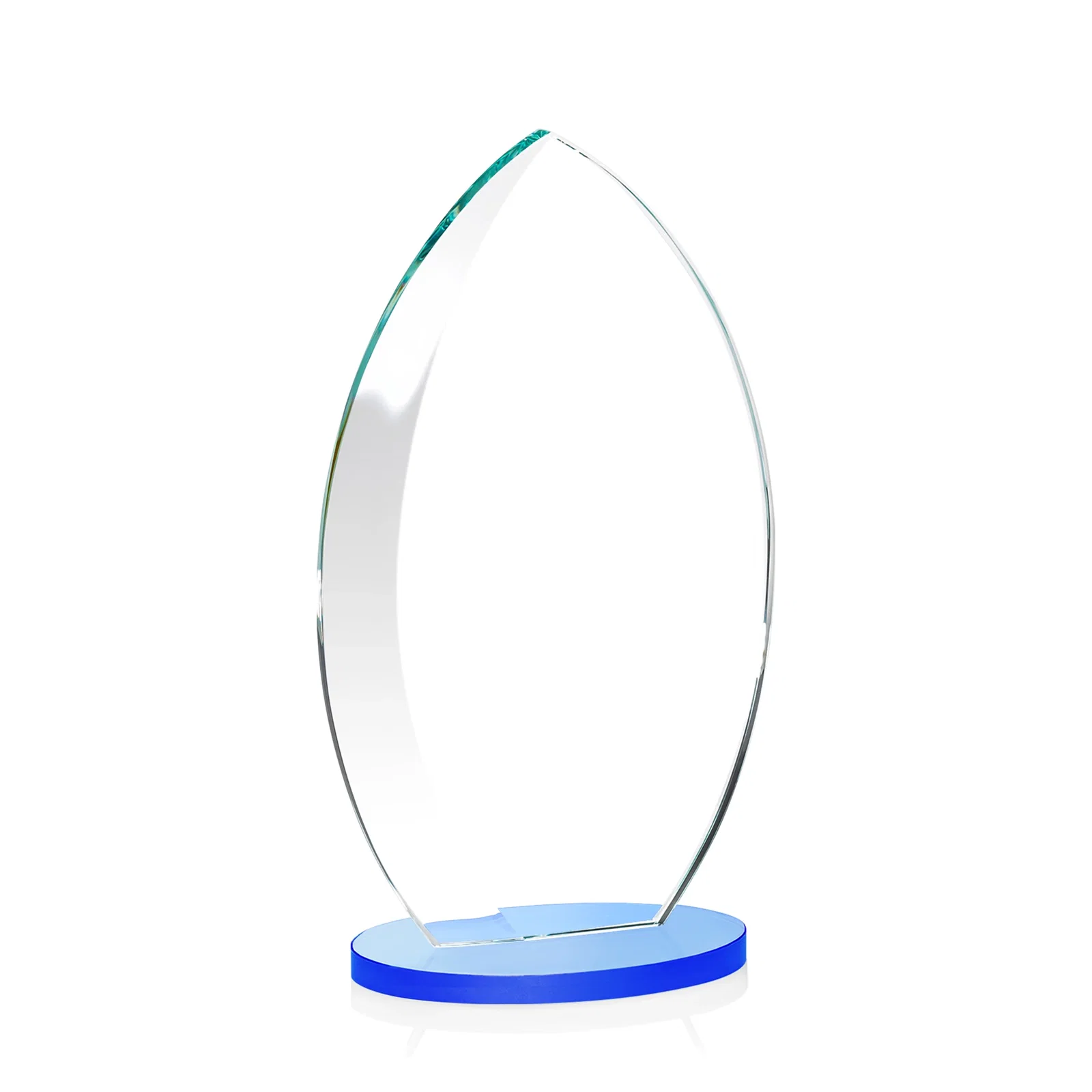 Branded Starfire Crystal Award with Arced Sides on a Clear Round Base, with your logo for safety achievement programs