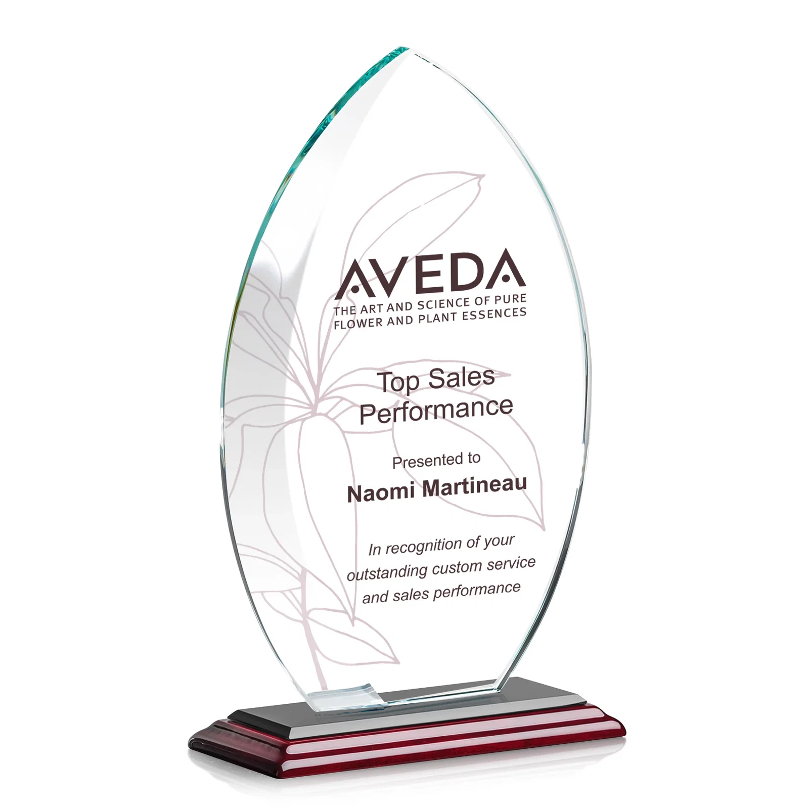 Custom Starfire Crystal Award with Arced Sides on a Clear Round Base, with your logo for team milestone celebrations