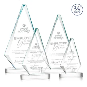 Starfire Crystal Diamond Award, 3/4 Inch Thick on Alberton Base