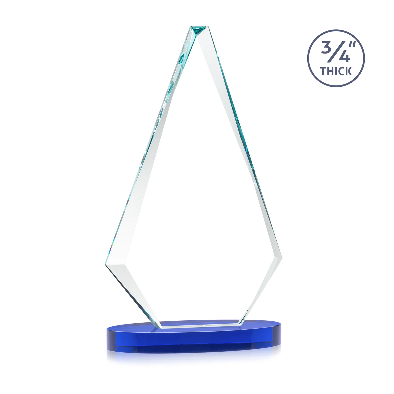 Promotional Starfire Crystal Diamond Award, 3/4 Inch Thick on Alberton Base, with your logo for corporate award ceremonies