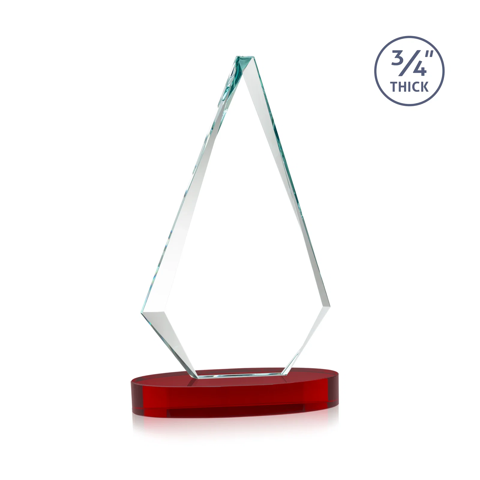Promotional Starfire Crystal Diamond Award, 3/4 Inch Thick on Alberton Base, with your logo for sales achievement awards