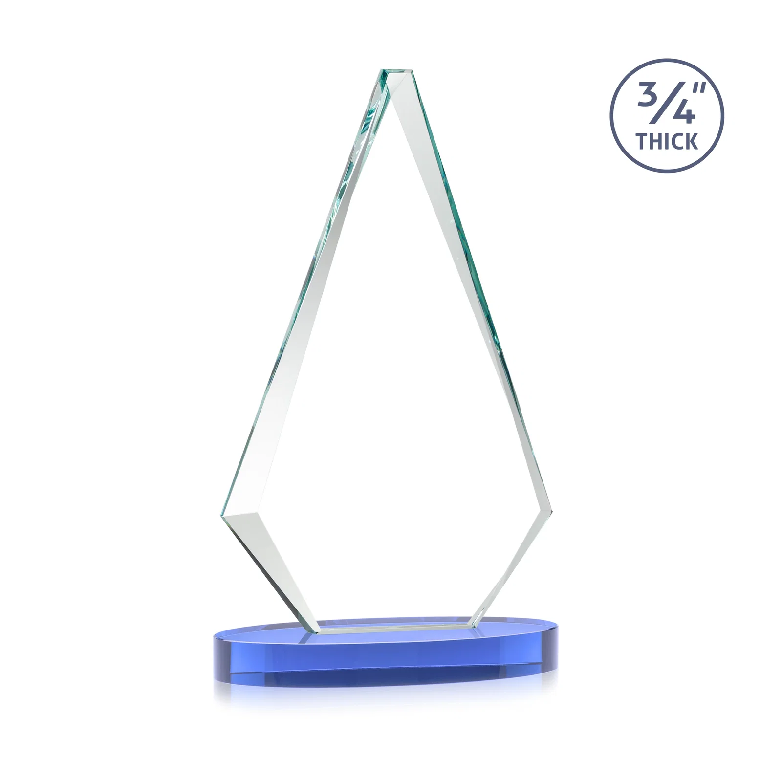 Promotional Starfire Crystal Diamond Award, 3/4 Inch Thick on Alberton Base, with your logo for graduation ceremonies