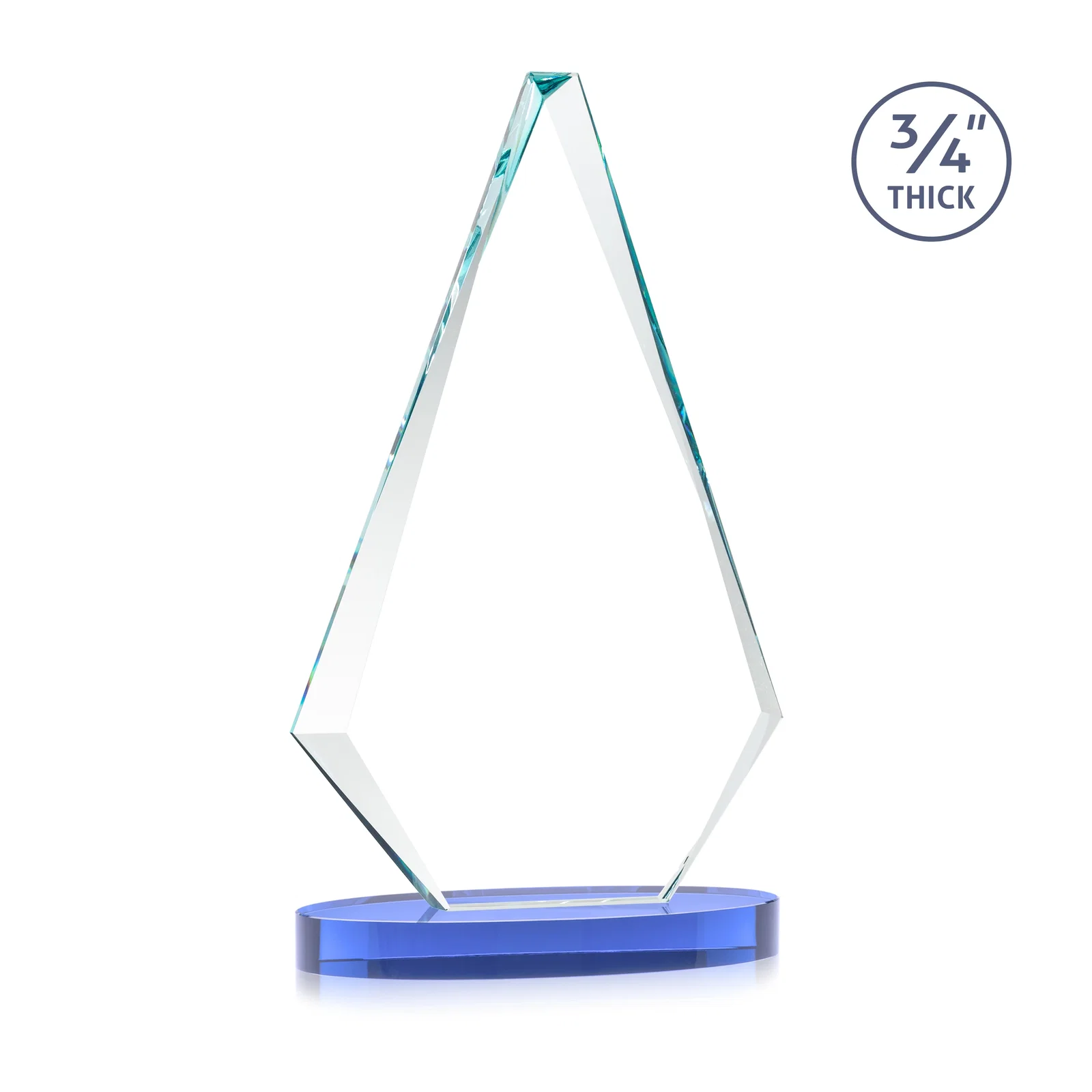 Promotional Starfire Crystal Diamond Award, 3/4 Inch Thick on Alberton Base, with your logo for safety achievement programs