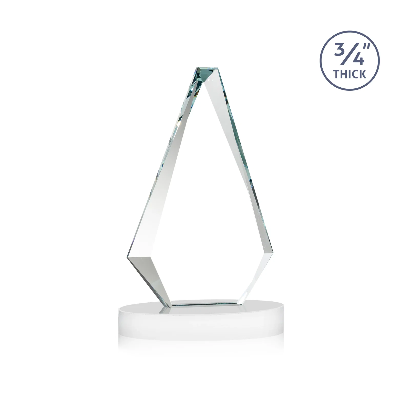 Promotional Starfire Crystal Diamond Award, 3/4 Inch Thick on Alberton Base, with your logo for volunteer appreciation