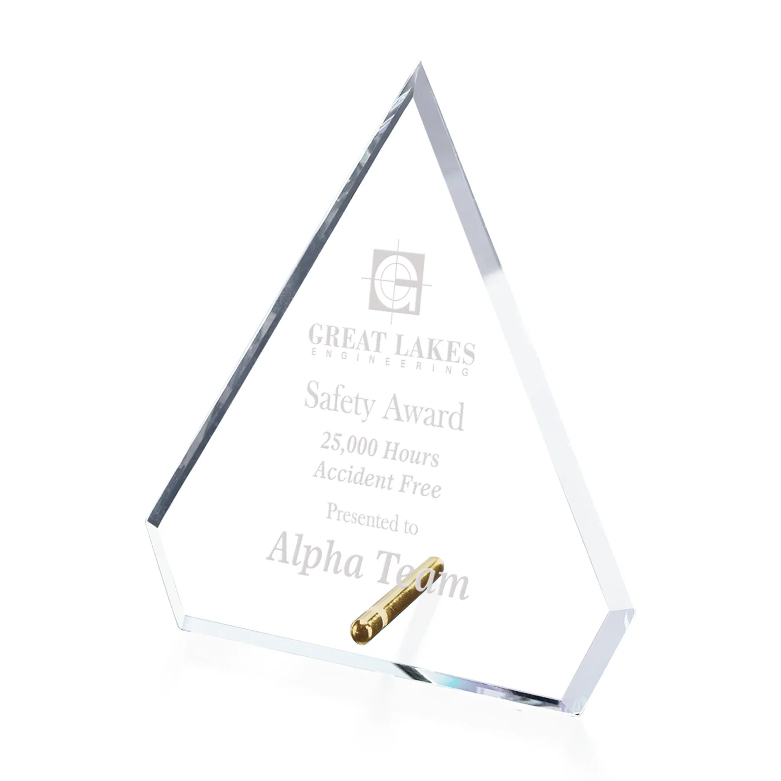 Custom Starfire Crystal Diamond Award with Support Pin for sales achievement awards