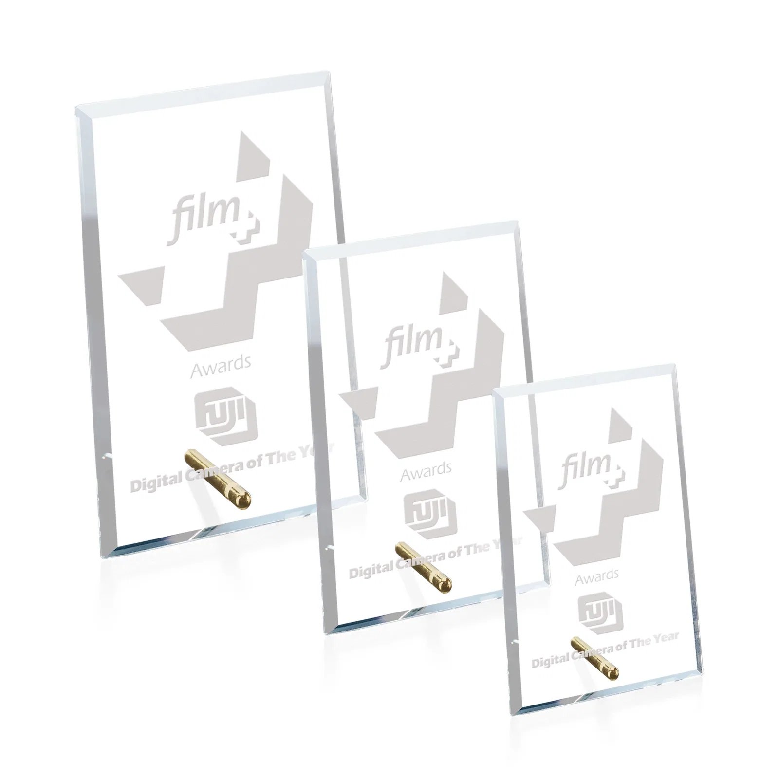 Custom Starfire Crystal Vertical Rectangle Award with Support Pin, awards for employee recognition