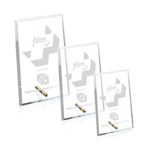 Starfire Crystal Vertical Rectangle Award with Support Pin