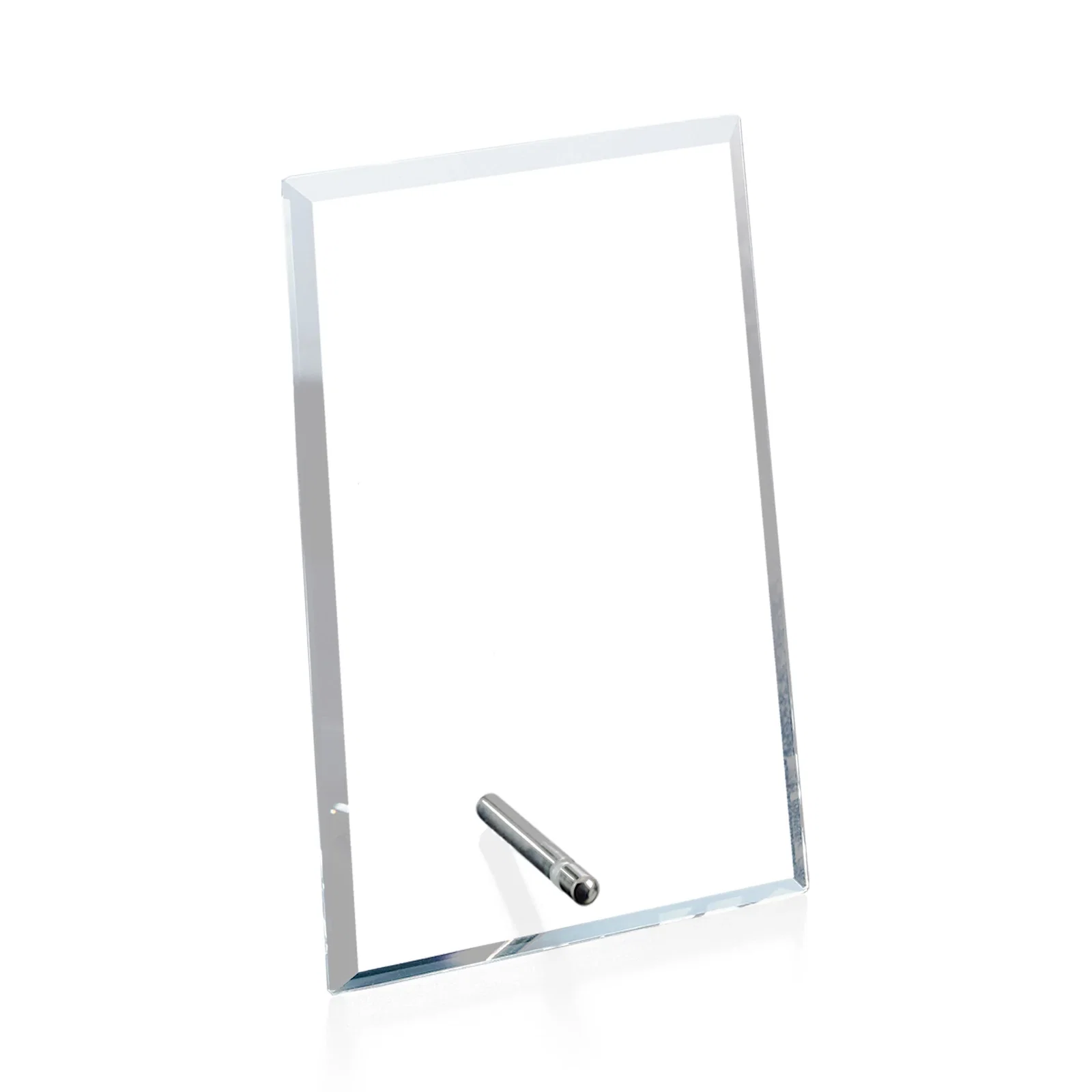 Custom Starfire Crystal Vertical Rectangle Award with Support Pin, awards for company anniversary events
