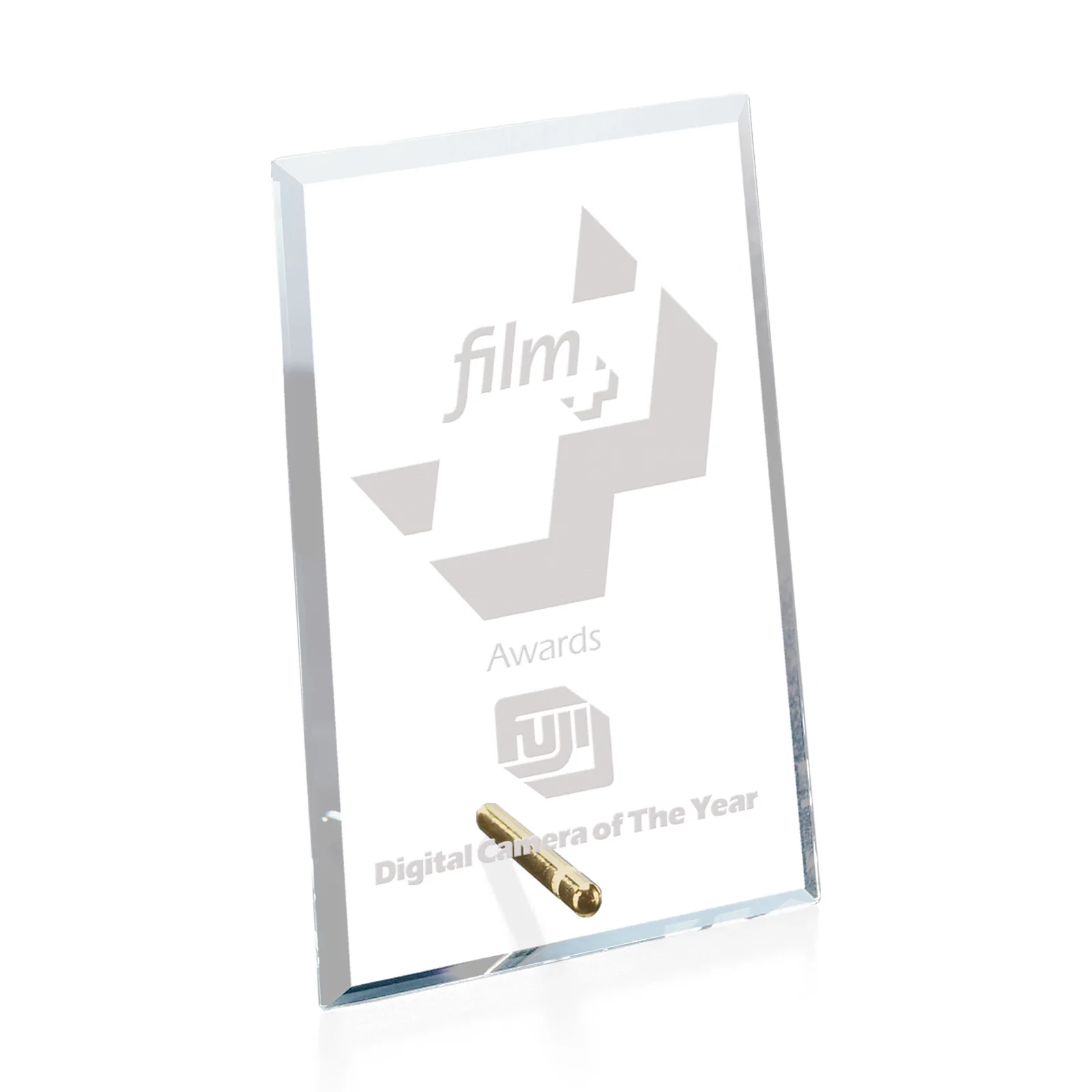 Custom Starfire Crystal Vertical Rectangle Award with Support Pin, awards for service anniversary gifts