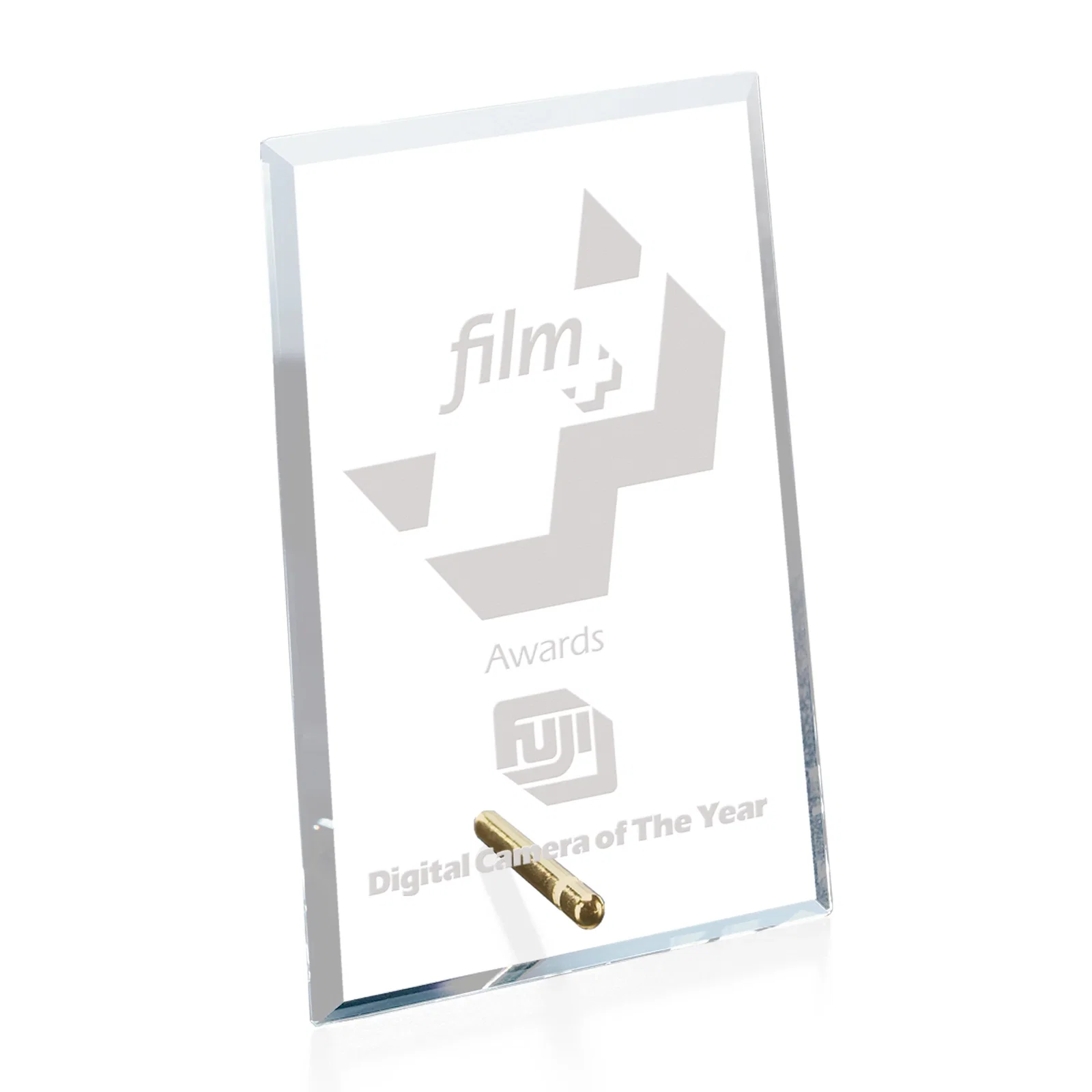 Custom Starfire Crystal Vertical Rectangle Award with Support Pin, awards for sales achievement awards
