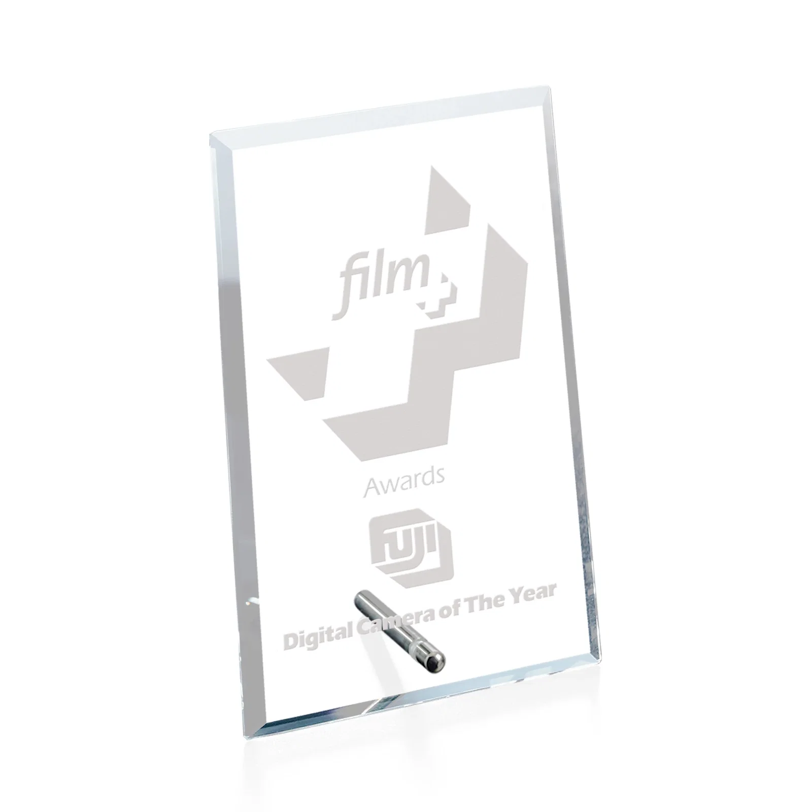 Custom Starfire Crystal Vertical Rectangle Award with Support Pin, awards for team milestone celebrations