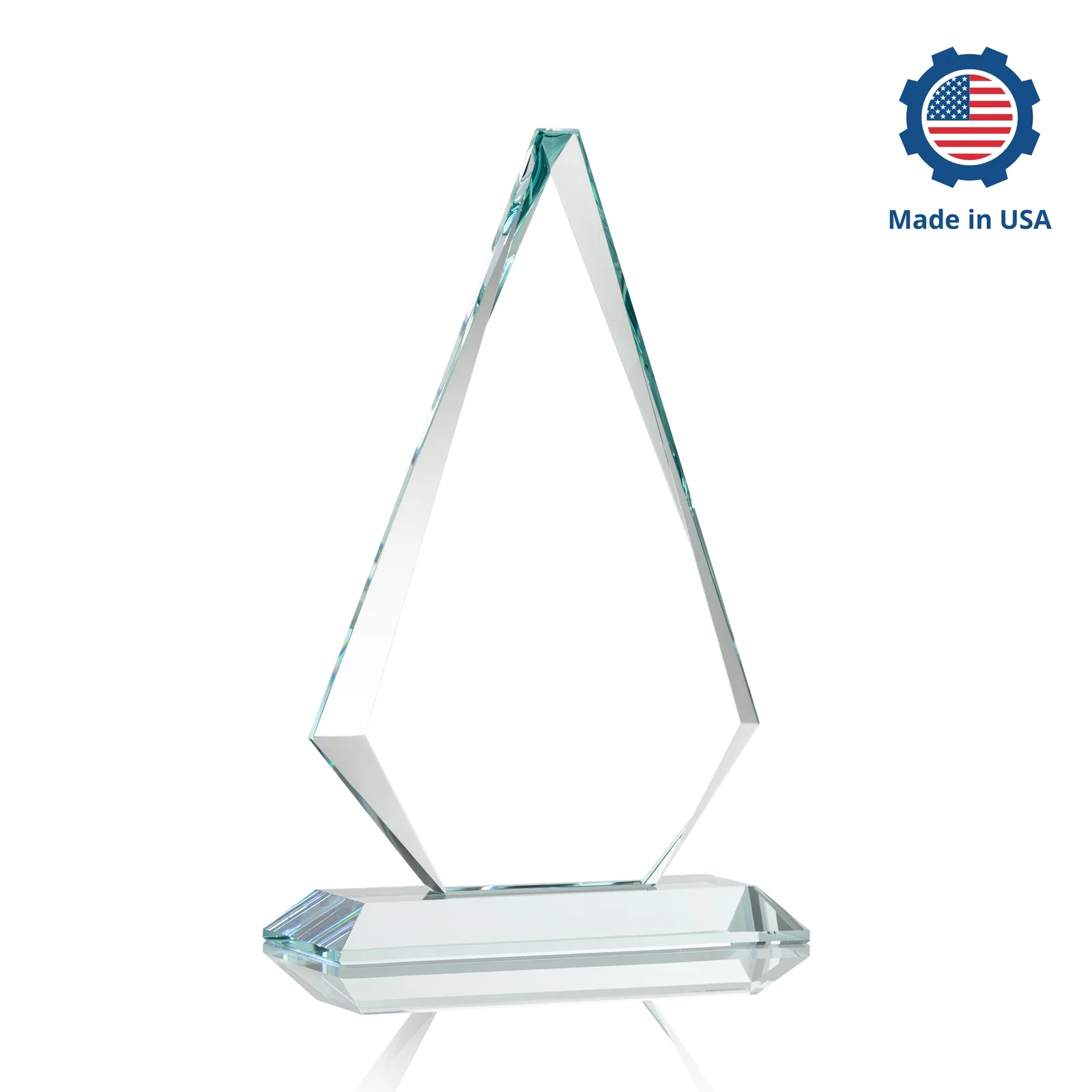 Custom printed Starfire Crystal Diamond Award With Etch and VividPrint Accent, with your logo for service anniversary gifts
