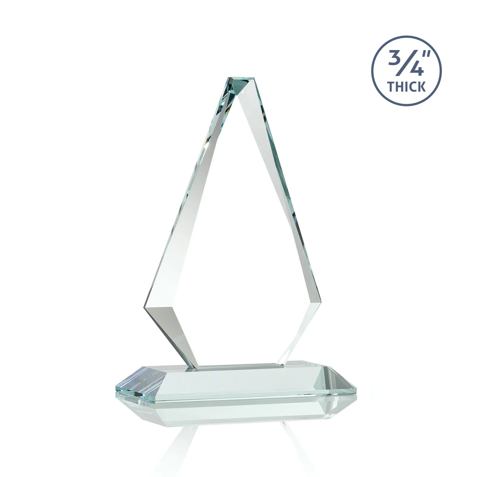 Custom printed Starfire Crystal Diamond Award With Etch and VividPrint Accent, with your logo for team milestone celebrations