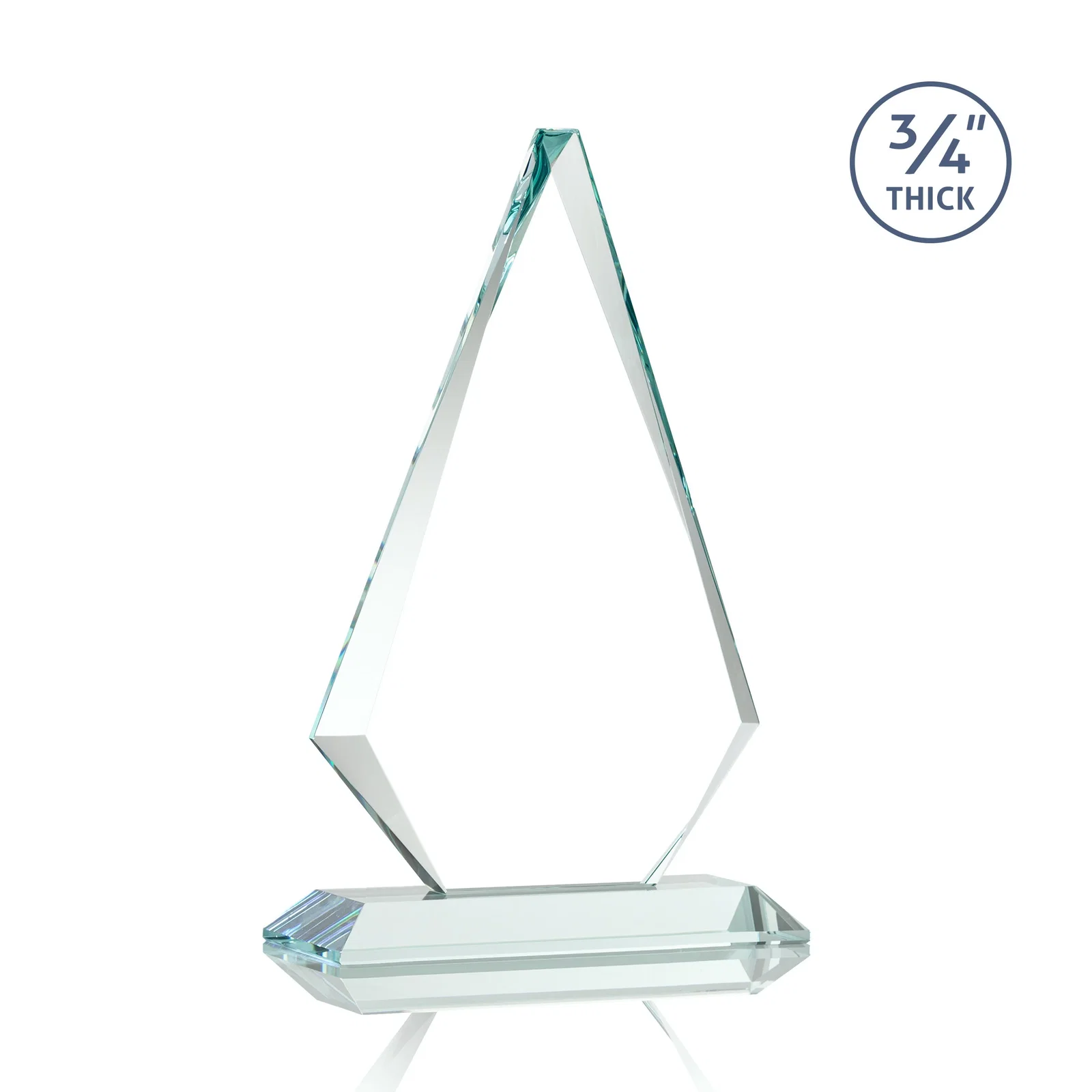 Custom printed Starfire Crystal Diamond Award With Etch and VividPrint Accent, with your logo for donor appreciation