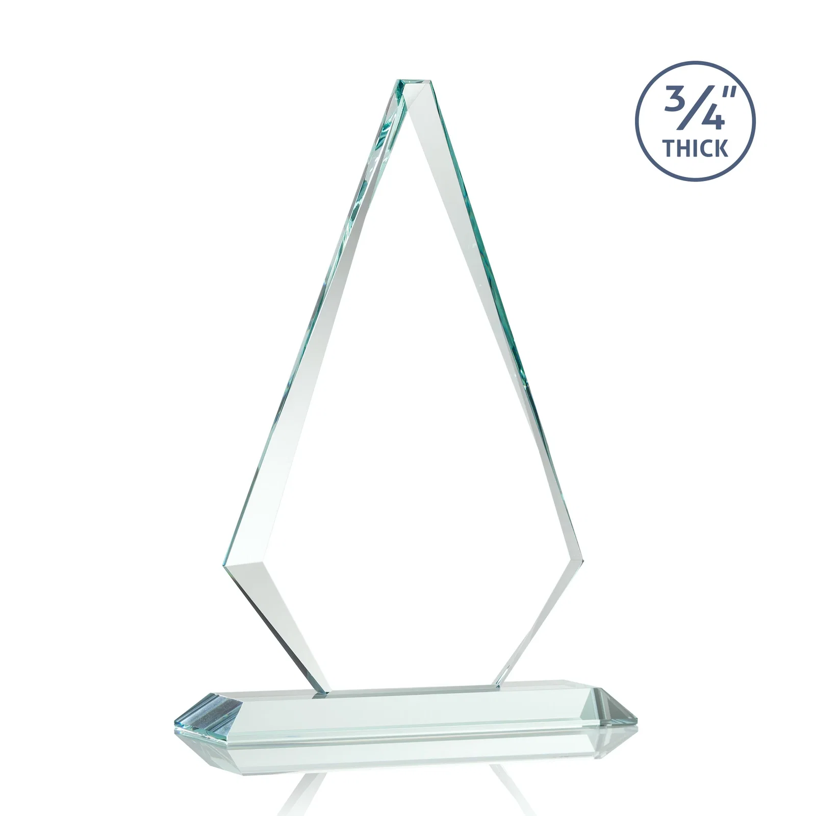 Custom printed Starfire Crystal Diamond Award With Etch and VividPrint Accent, with your logo for graduation ceremonies