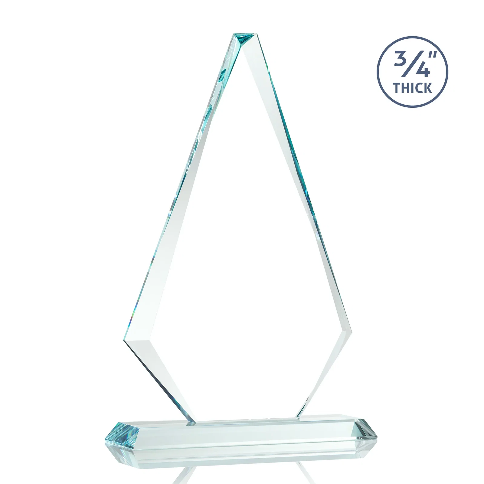 Custom printed Starfire Crystal Diamond Award With Etch and VividPrint Accent, with your logo for safety achievement programs