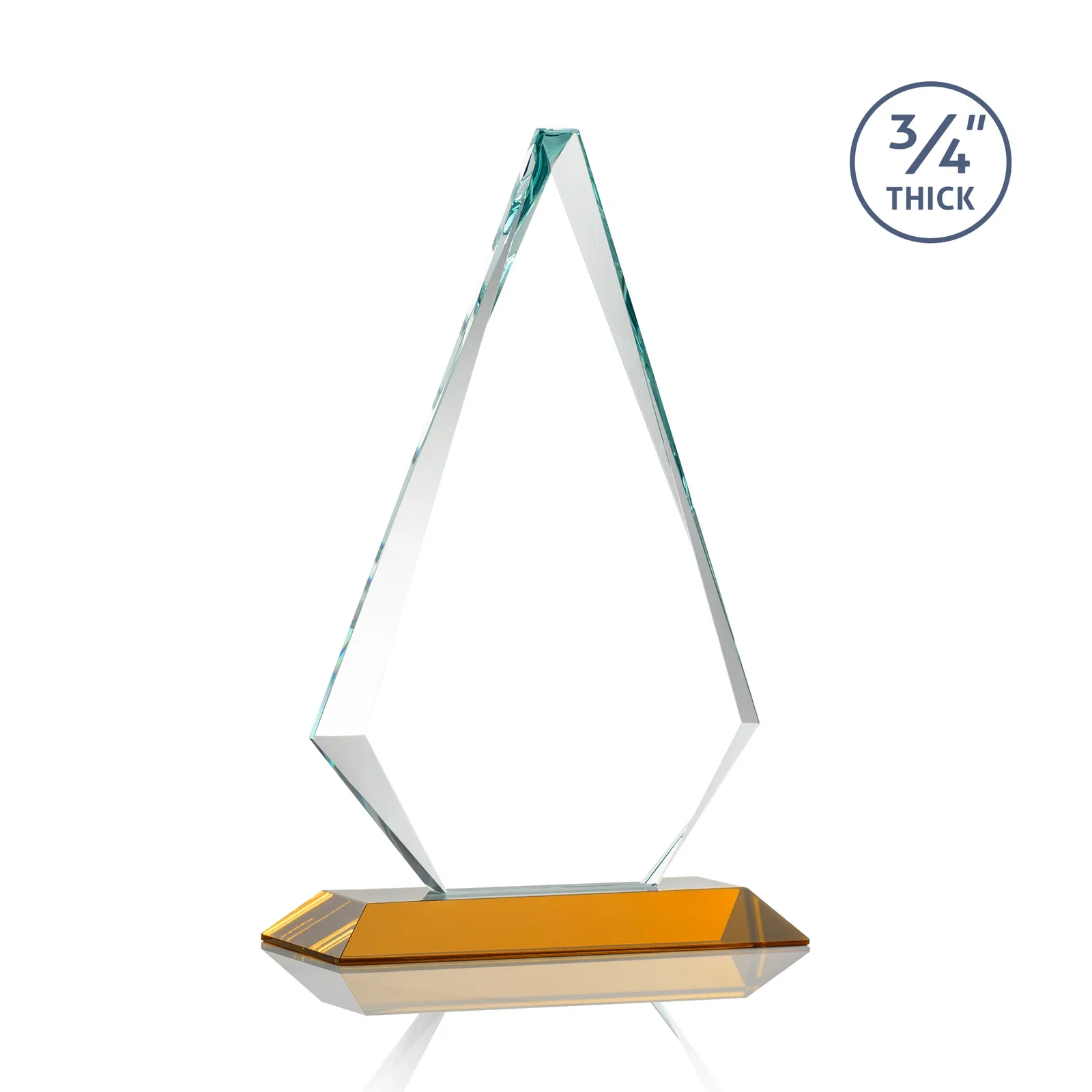 Custom printed Starfire Crystal Diamond Award With Etch and VividPrint Accent, with your logo for dealer and partner awards