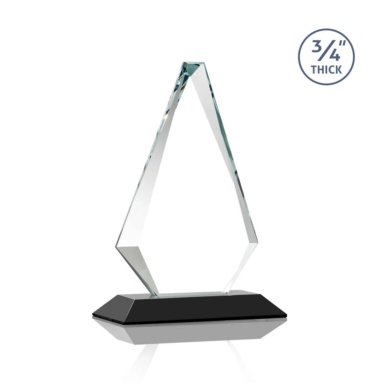 Customized Starfire Crystal Diamond Award With Etch and VividPrint Accent, with your logo for team milestone celebrations