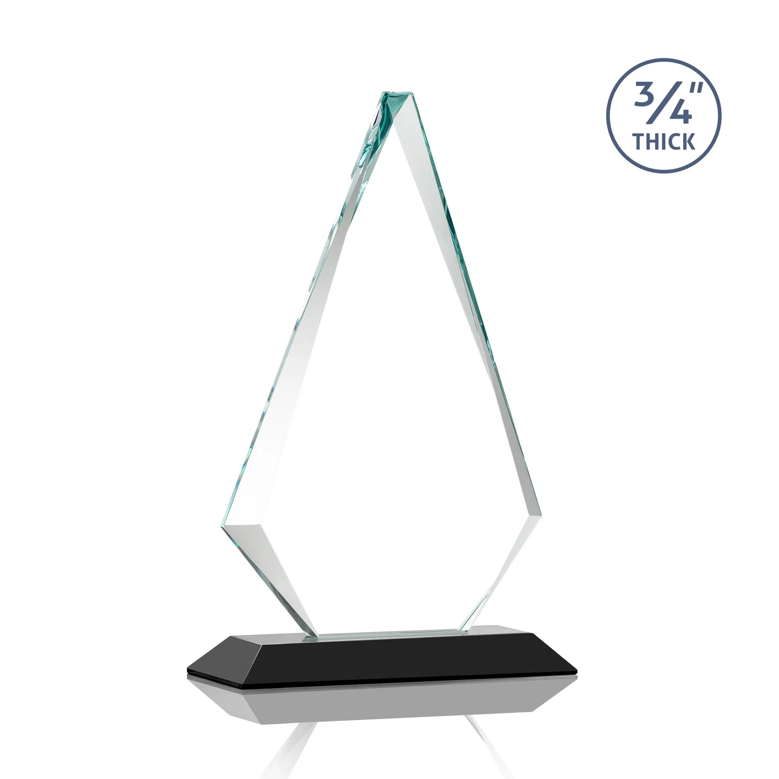 Customized Starfire Crystal Diamond Award With Etch and VividPrint Accent, with your logo for donor appreciation