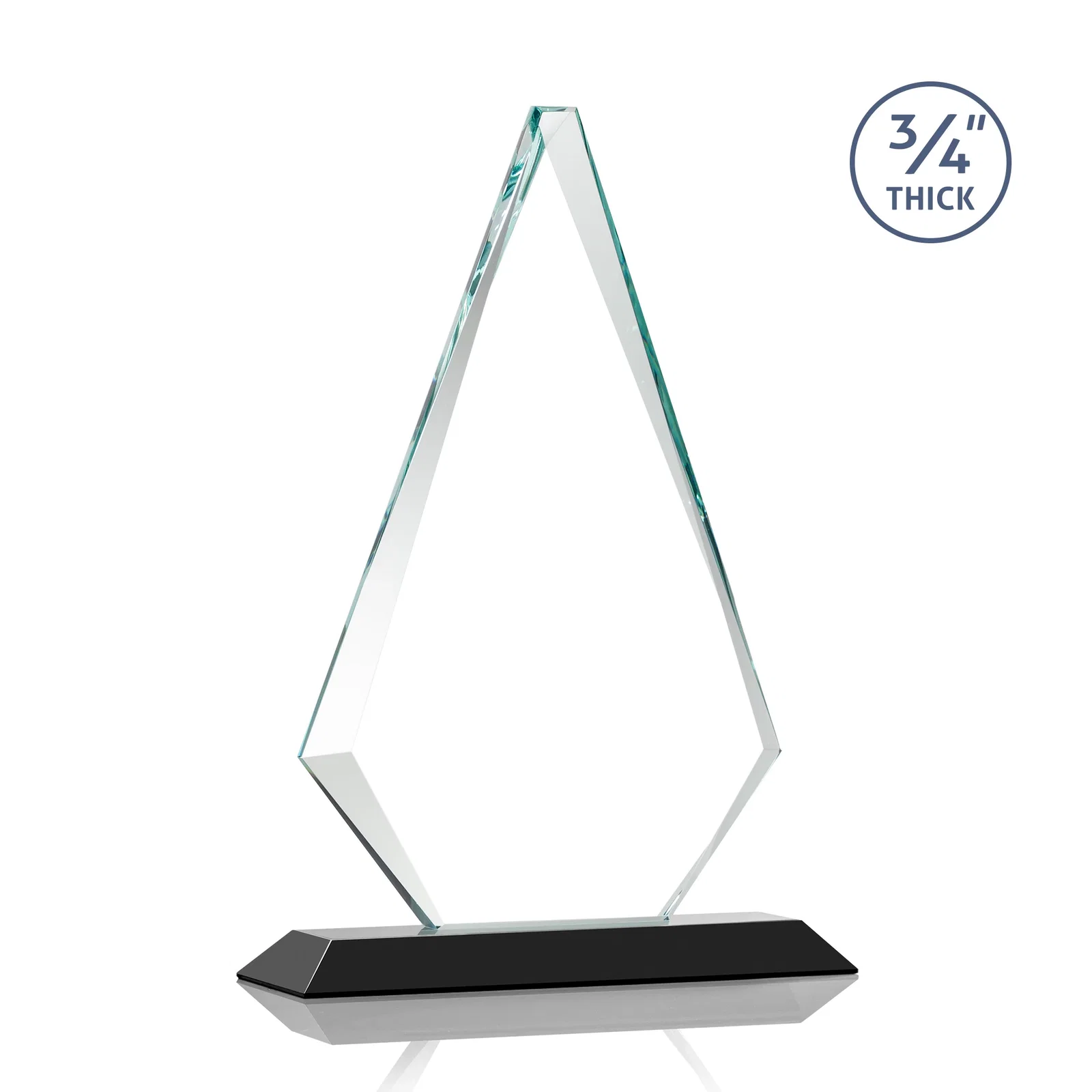 Customized Starfire Crystal Diamond Award With Etch and VividPrint Accent, with your logo for graduation ceremonies