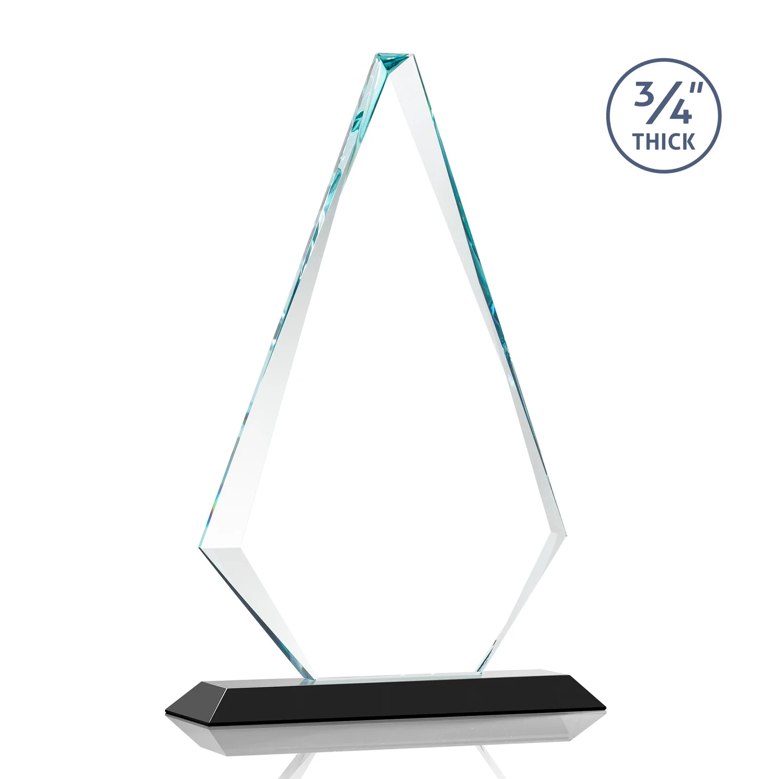 Customized Starfire Crystal Diamond Award With Etch and VividPrint Accent, with your logo for safety achievement programs