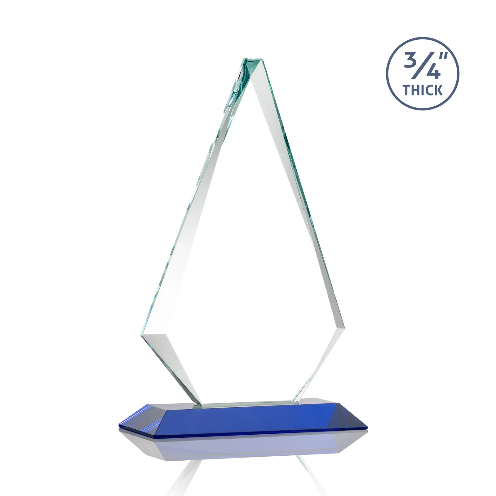 Customized Starfire Crystal Diamond Award With Etch and VividPrint Accent, with your logo for dealer and partner awards