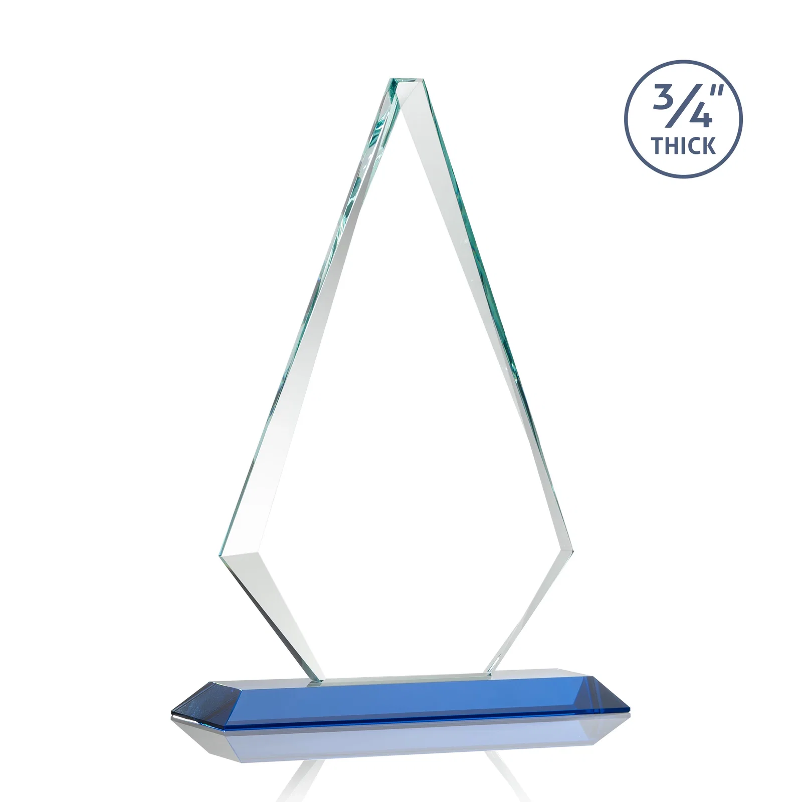 Custom engraved Starfire Crystal Diamond Award With Etch and VividPrint Accent, with your logo for graduation ceremonies