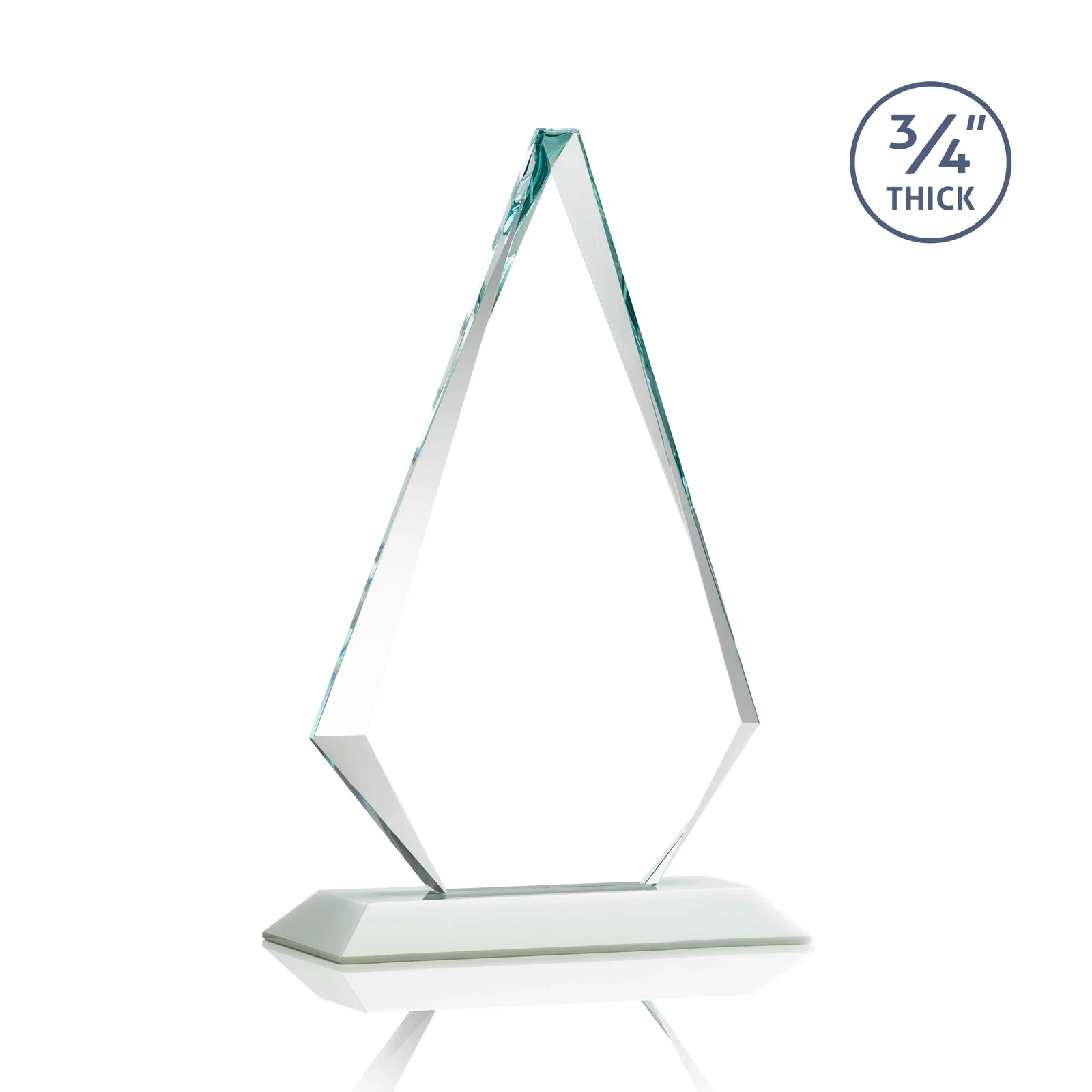 Custom engraved Starfire Crystal Diamond Award With Etch and VividPrint Accent, with your logo for dealer and partner awards