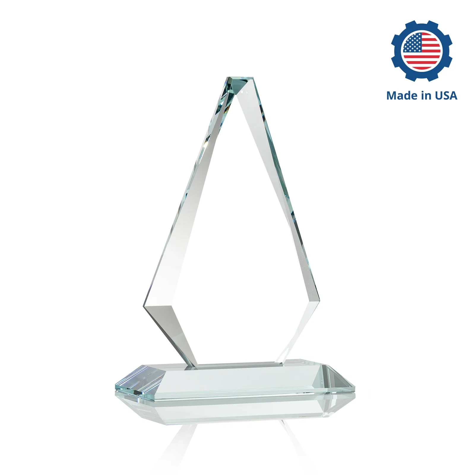 Custom Starfire Crystal Diamond Award With Etch and VividPrint Accent, with your company name for team milestone celebrations