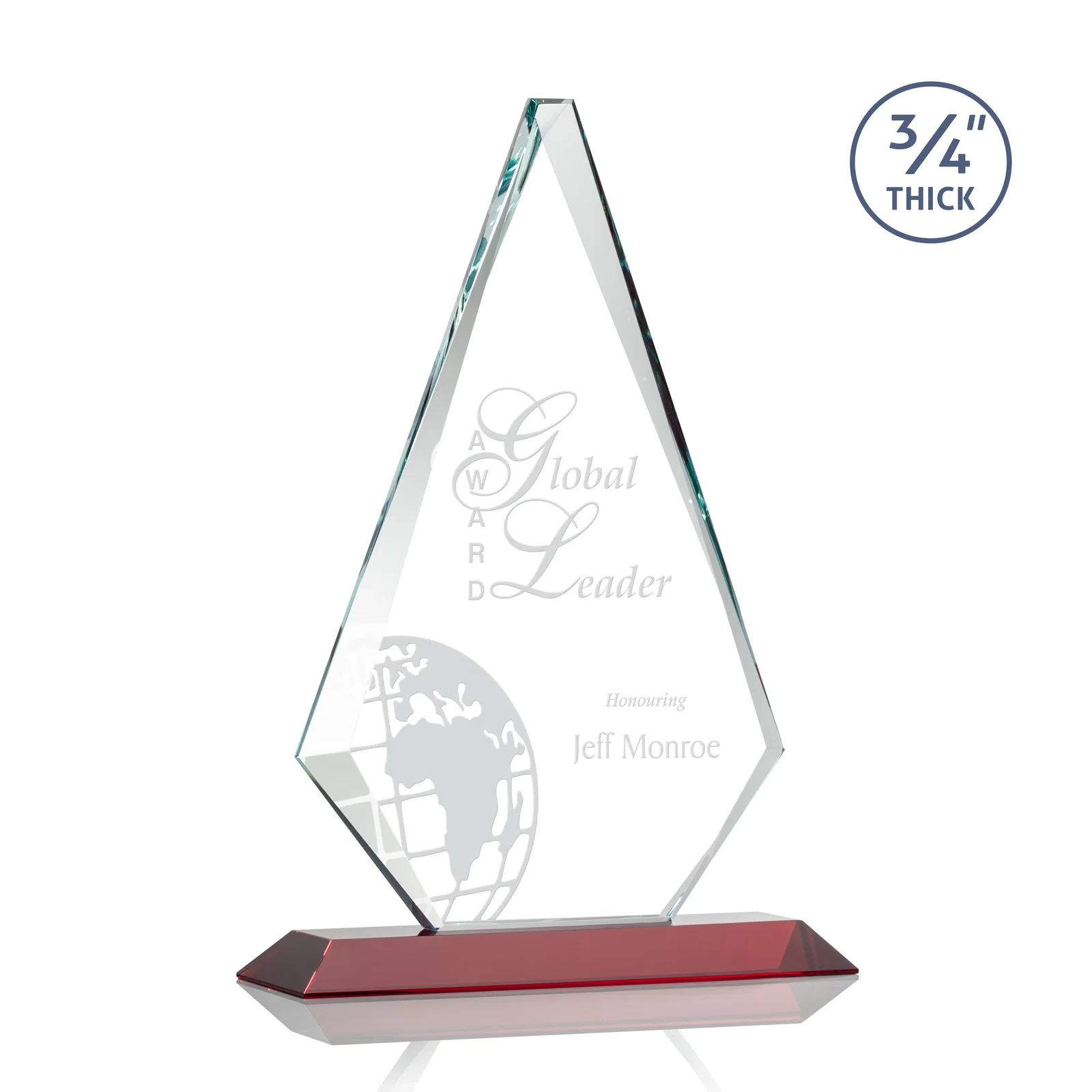 Promotional Starfire Crystal Diamond Award With Etch and VividPrint Accent for graduation ceremonies