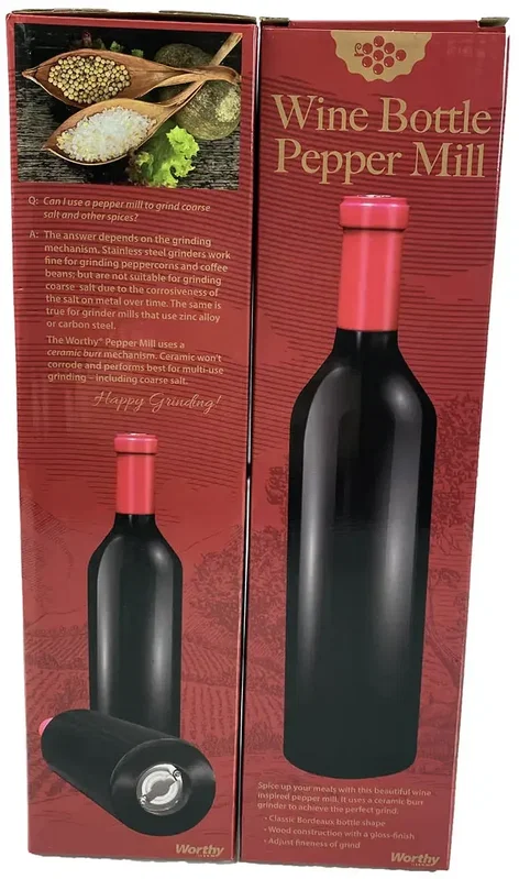 Custom Wine Bottle Spice Mill — view 2