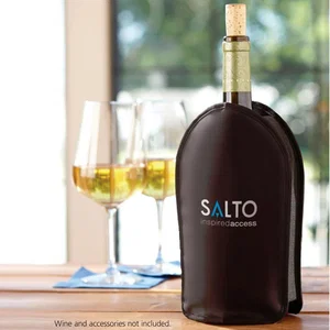 Freezable Wine Bottle Cooler Sleeve, 6.13" x 8.88" x 0.81" Fabric and Silicone, Full-Color Imprint