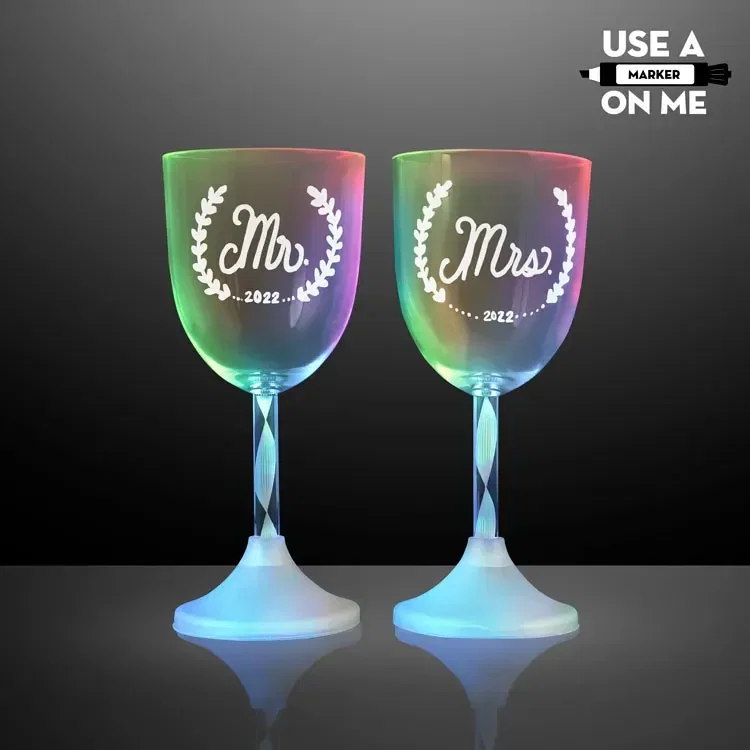 Wine LED Spiral Stem Glass — view 3