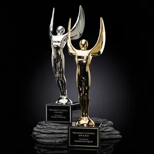 Cast Metal Winged Achievement Figure Award
