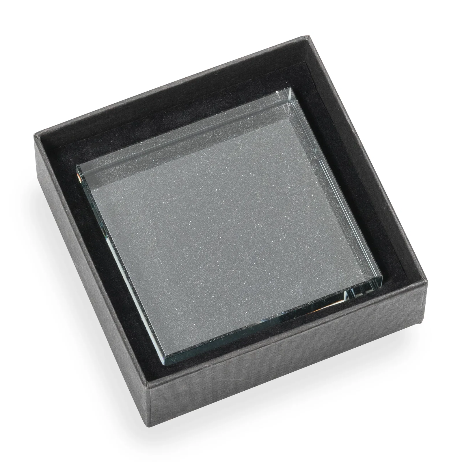 Custom Square Starfire Crystal Paperweight, 2.75" or 3.5" x 0.75", client appreciation gift for sales achievement awards