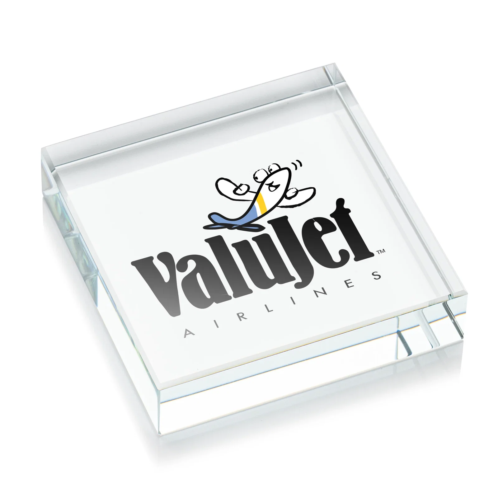 Custom Square Starfire Crystal Paperweight, 2.75" or 3.5" x 0.75", client appreciation gift for graduation ceremonies