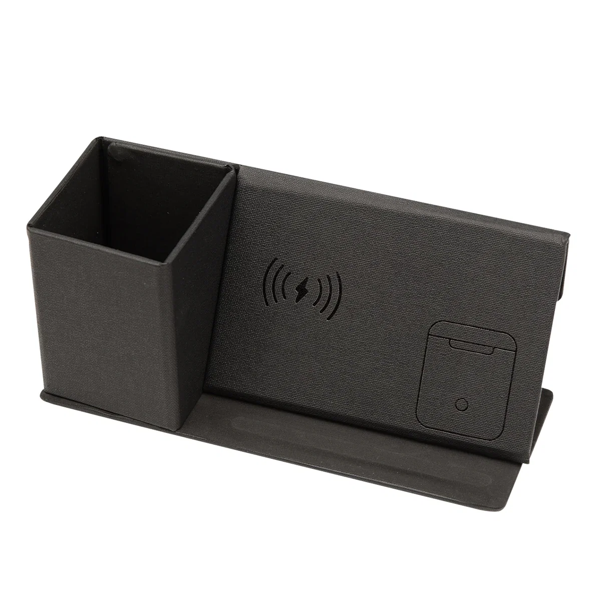 Phone propped on the stand while it powers up