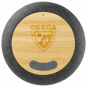 Bamboo and Fabric 5W Speaker with Wireless Charging