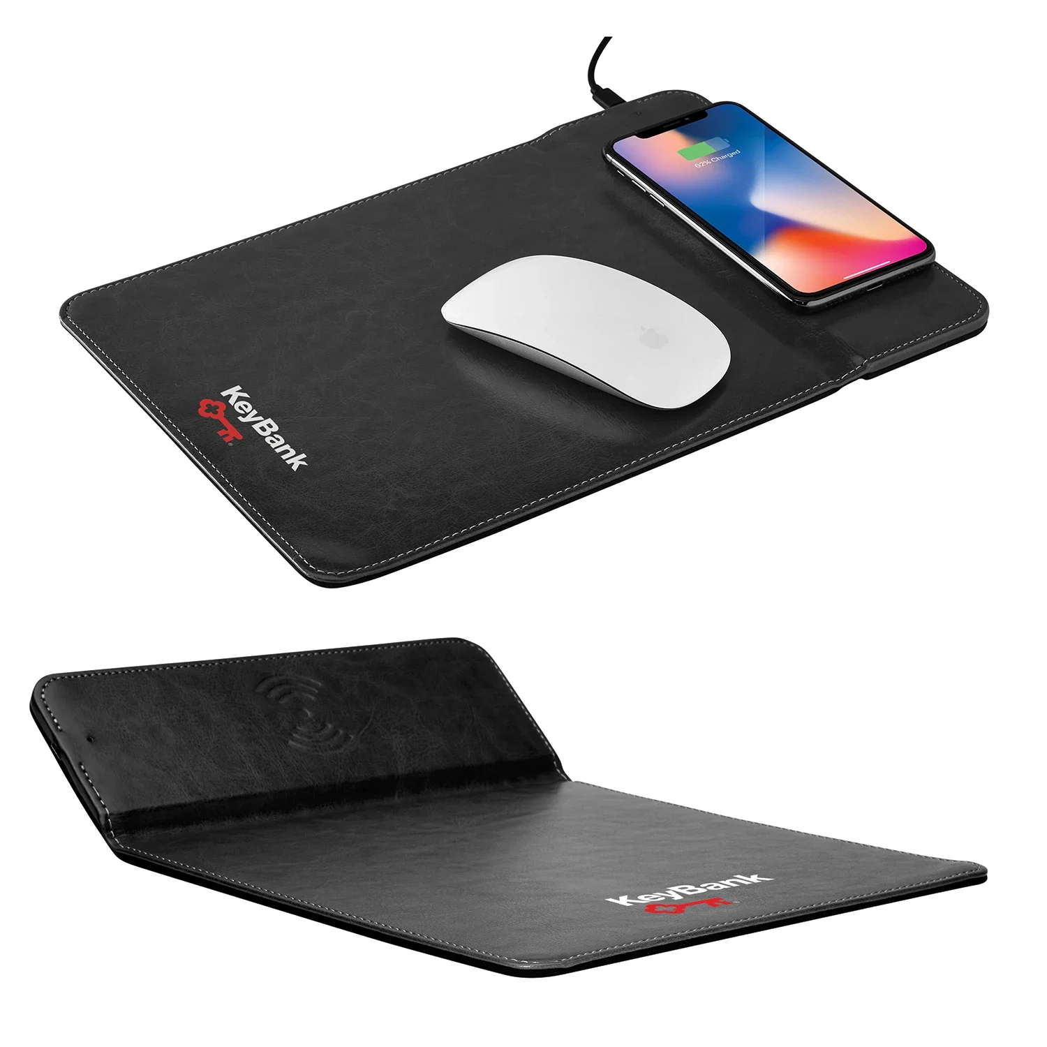 Wireless Charging Mousepad with Phone Stand — Black — view 4