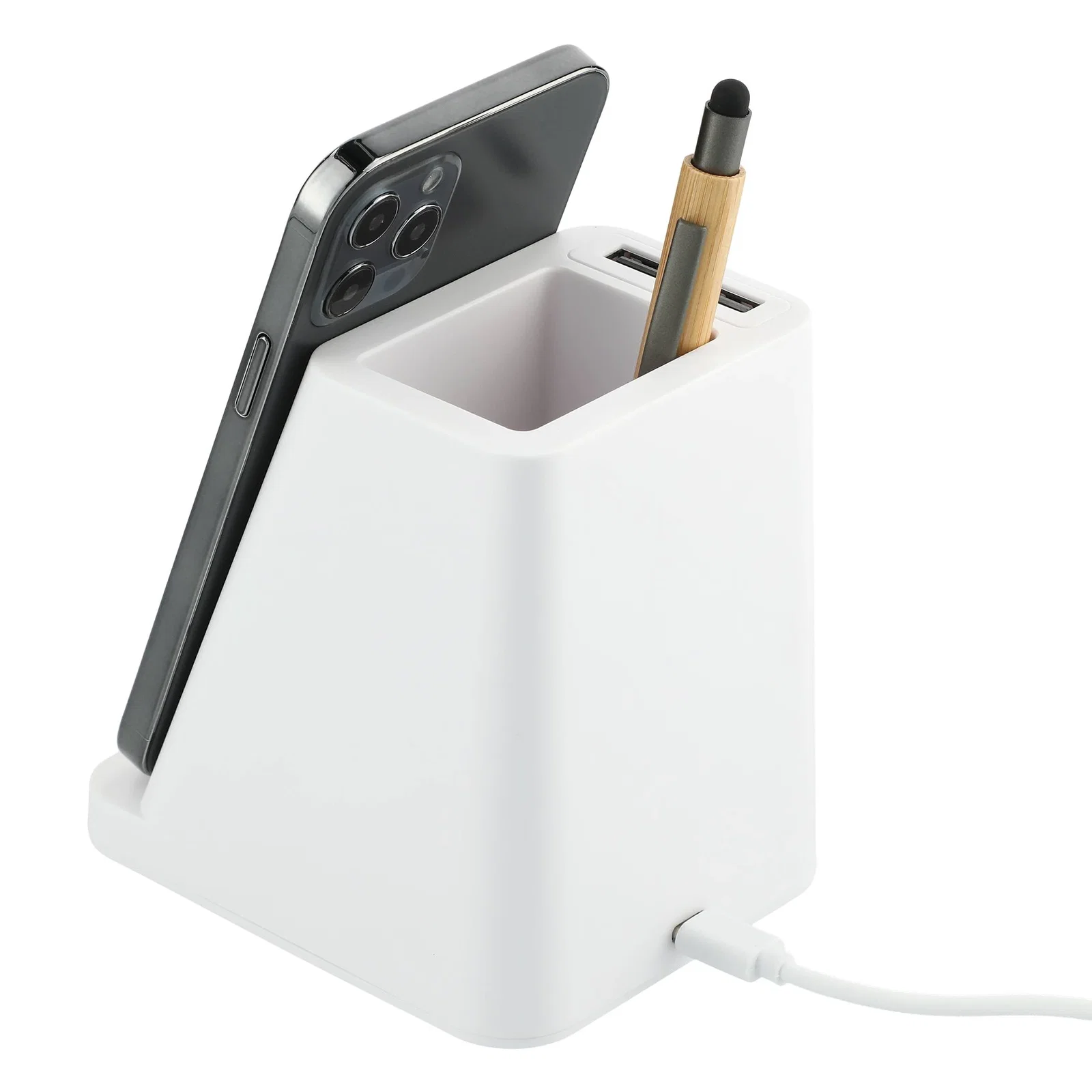 Custom Wireless Charging Pen Holder with Dual Outputs - 5W — view 12