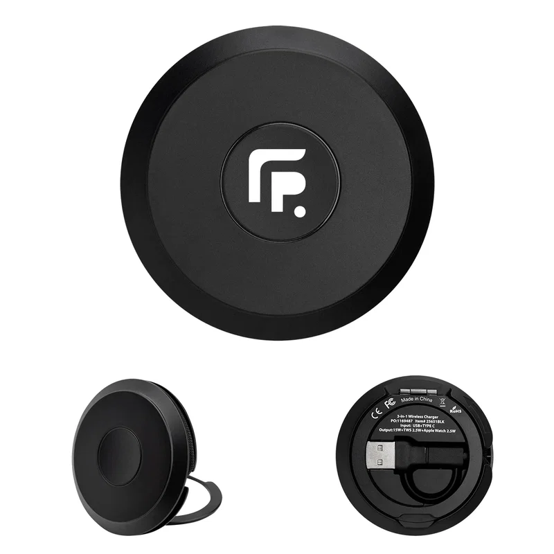 Flat underside of the disc shaped charger