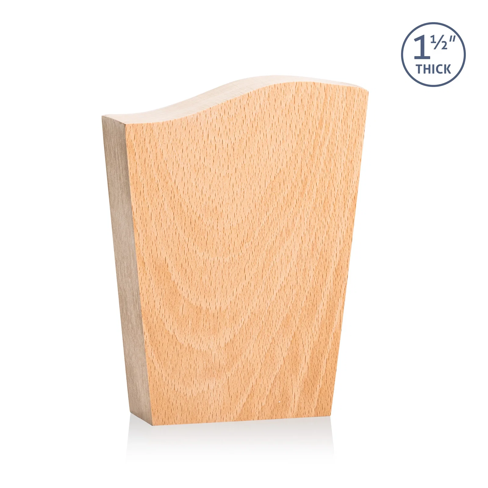 Personalized Freestanding Beechwood Award with Contoured Wave Top for service anniversary gifts