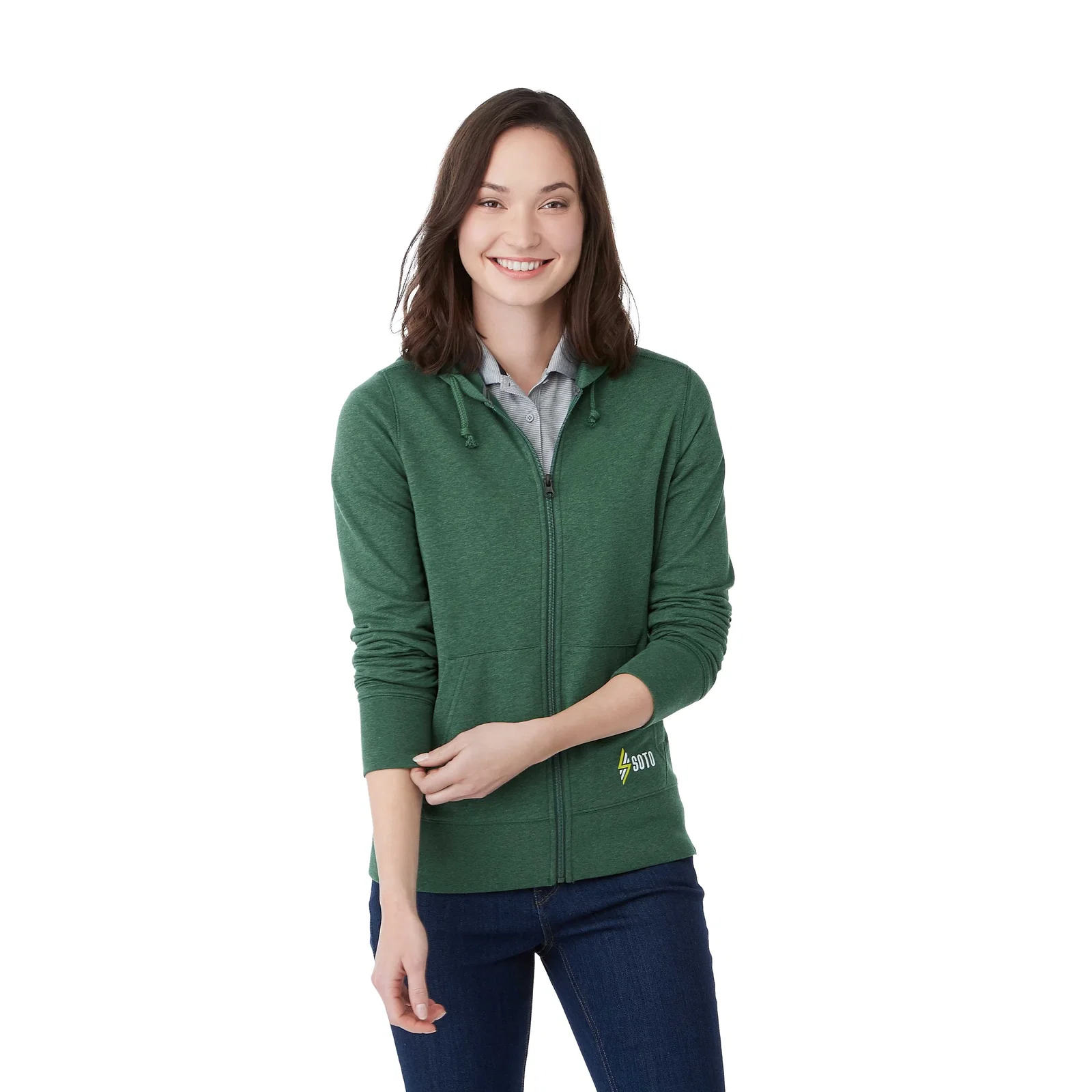 Custom Eco Fleece Women's Full Zip Hoody — view 51