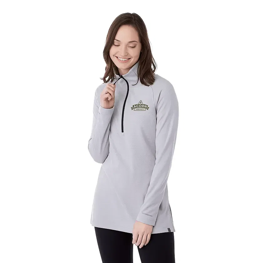 Eco Knit Half Zip for Women being worn