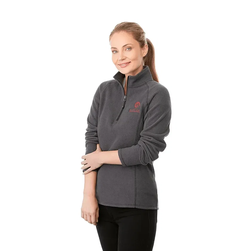 Bowlen Women's Half Zip Poly Microfleece being worn