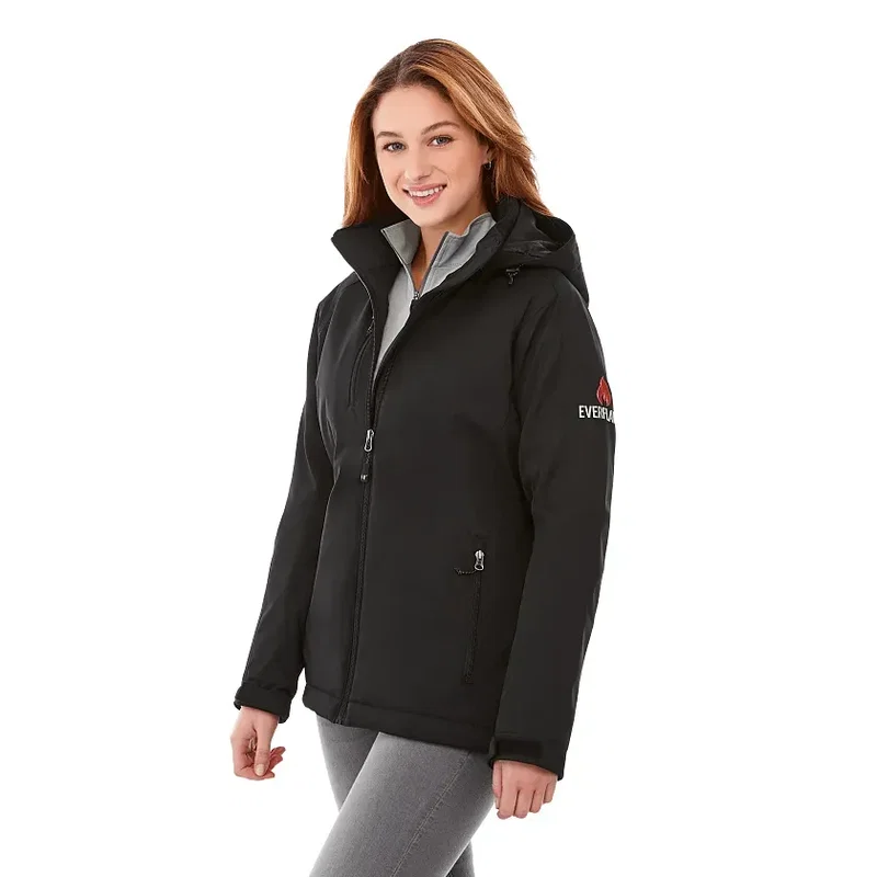 Custom Women's Bryce Insulated Softshell Logo Jacket with Hood — view 6