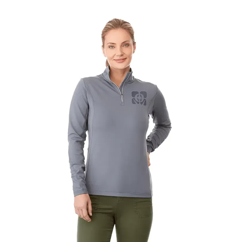Personalized Women's CALTECH Knit Quarter Zip being worn
