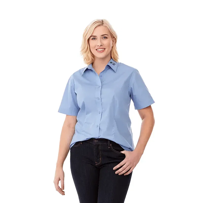 Custom Colter Short Sleeve Button Up Women's Shirt — view 12