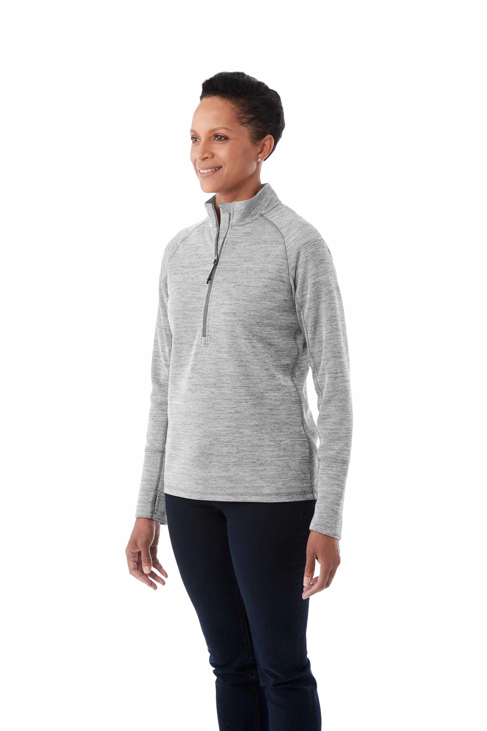 Customized Women's Performance Knit Half Zip - Thumb Holes Included — view 15